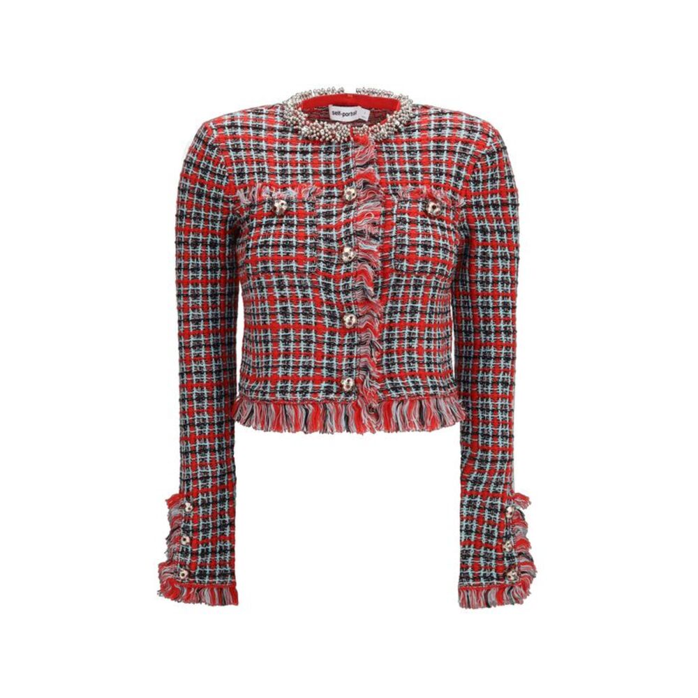 Self-Portrait Women Cotton And Wool Blend Bouclé Jacket